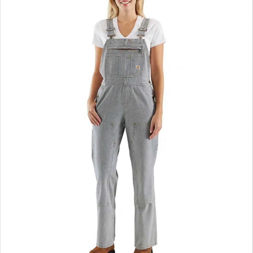 Relaxed Fit Railroad Stripe Overalls